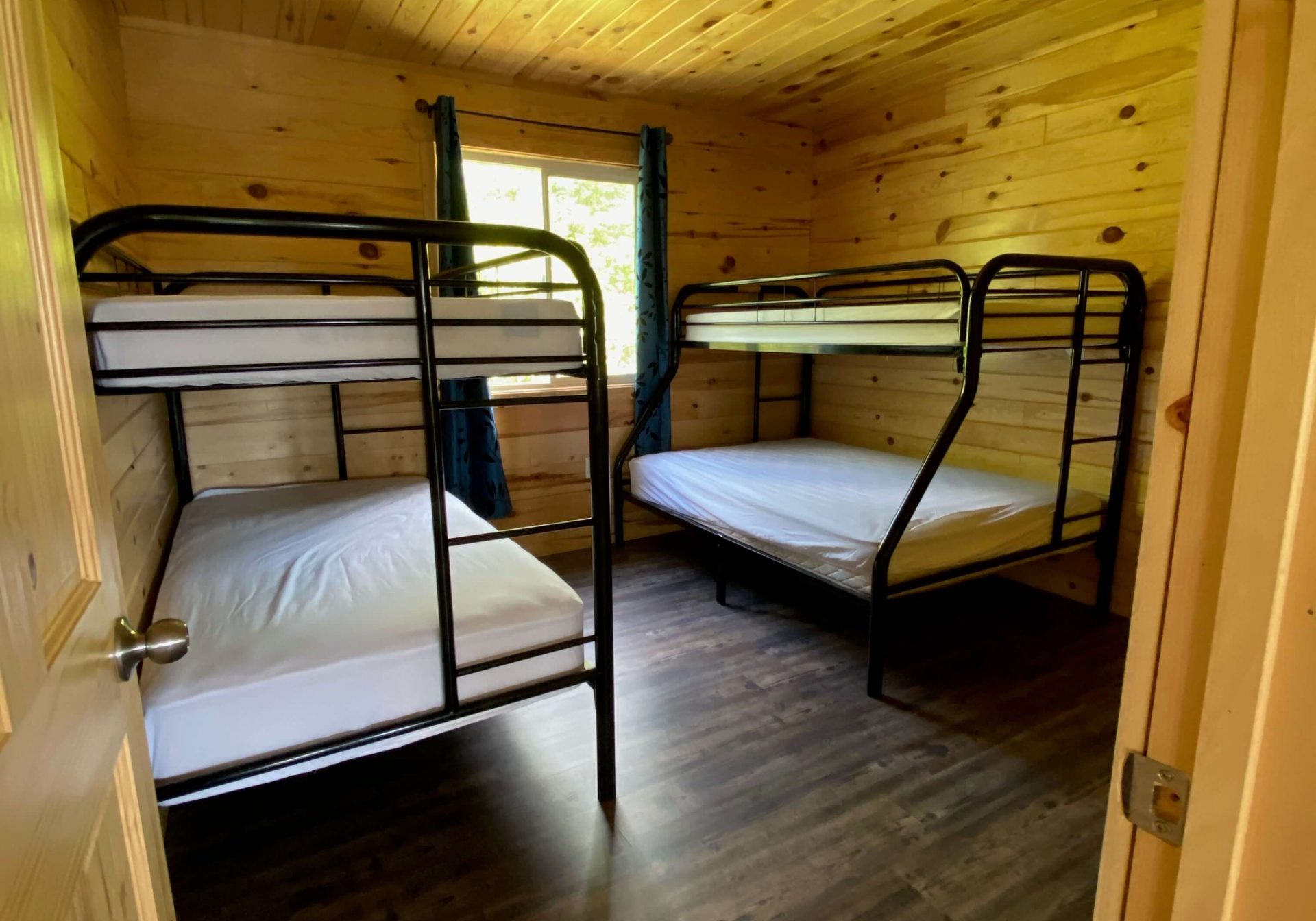 Cozy cabin with bunk beds inside